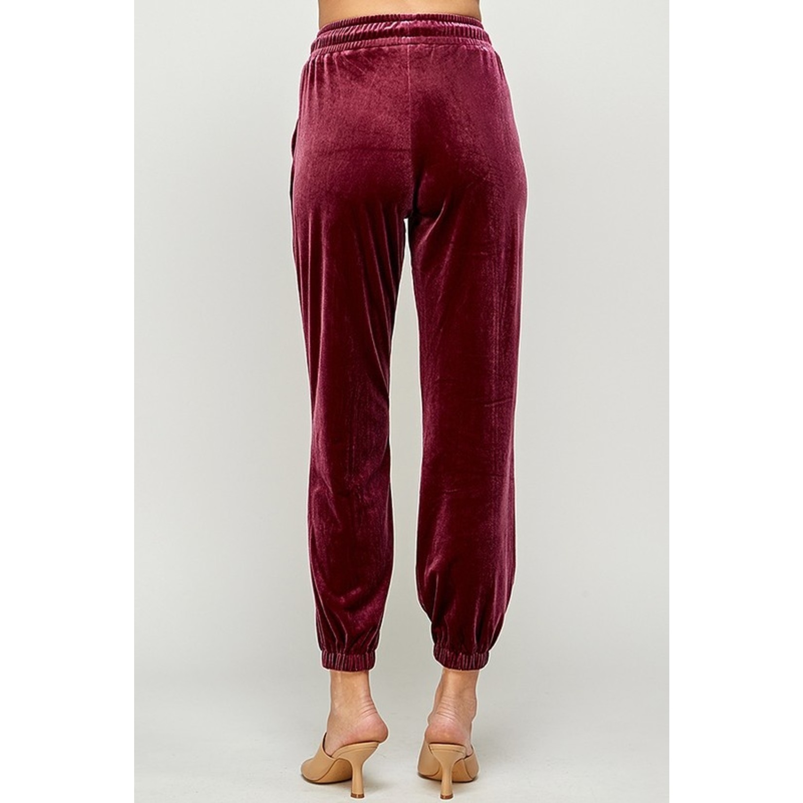 Velvet Jogger Pant Rose