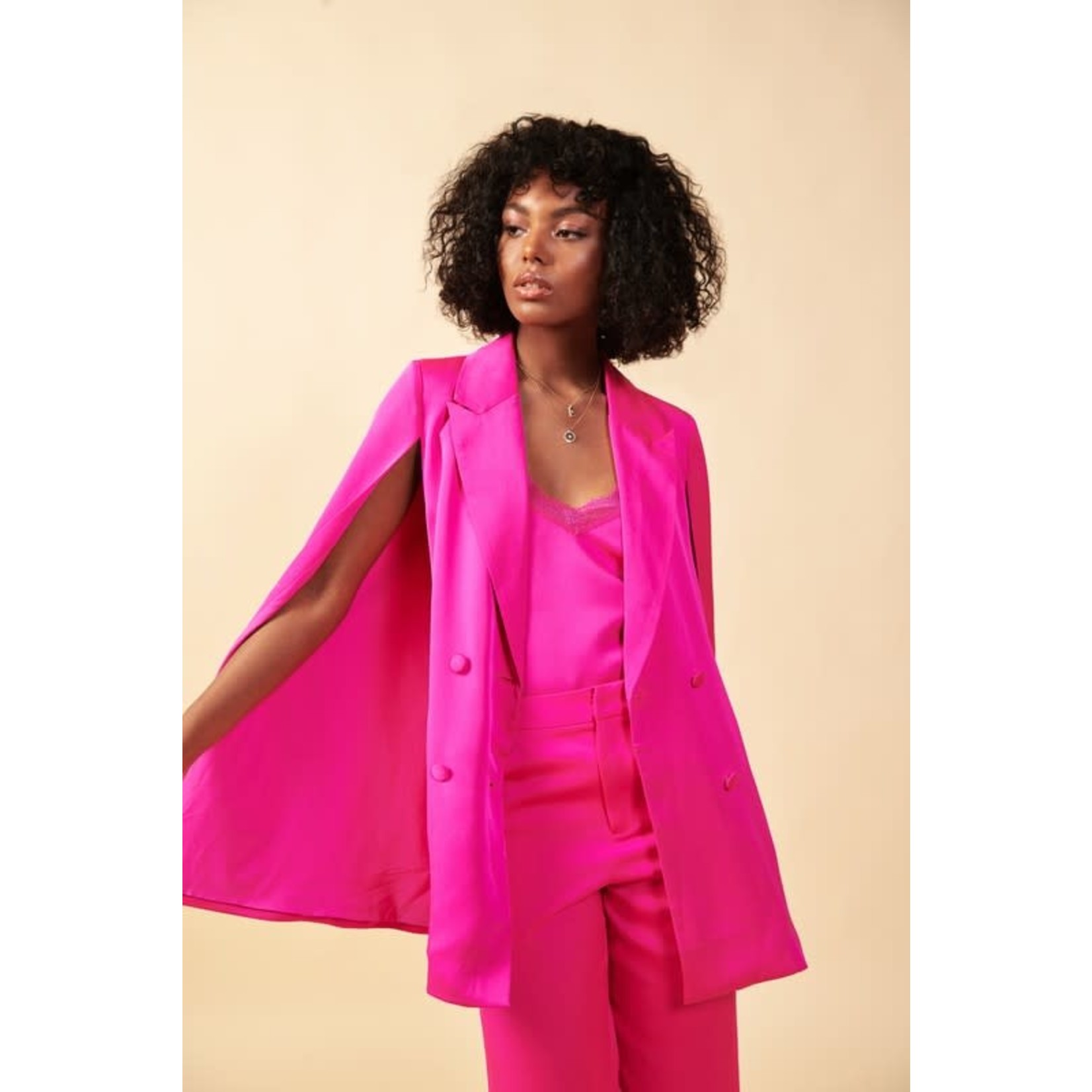 pink cape jacket