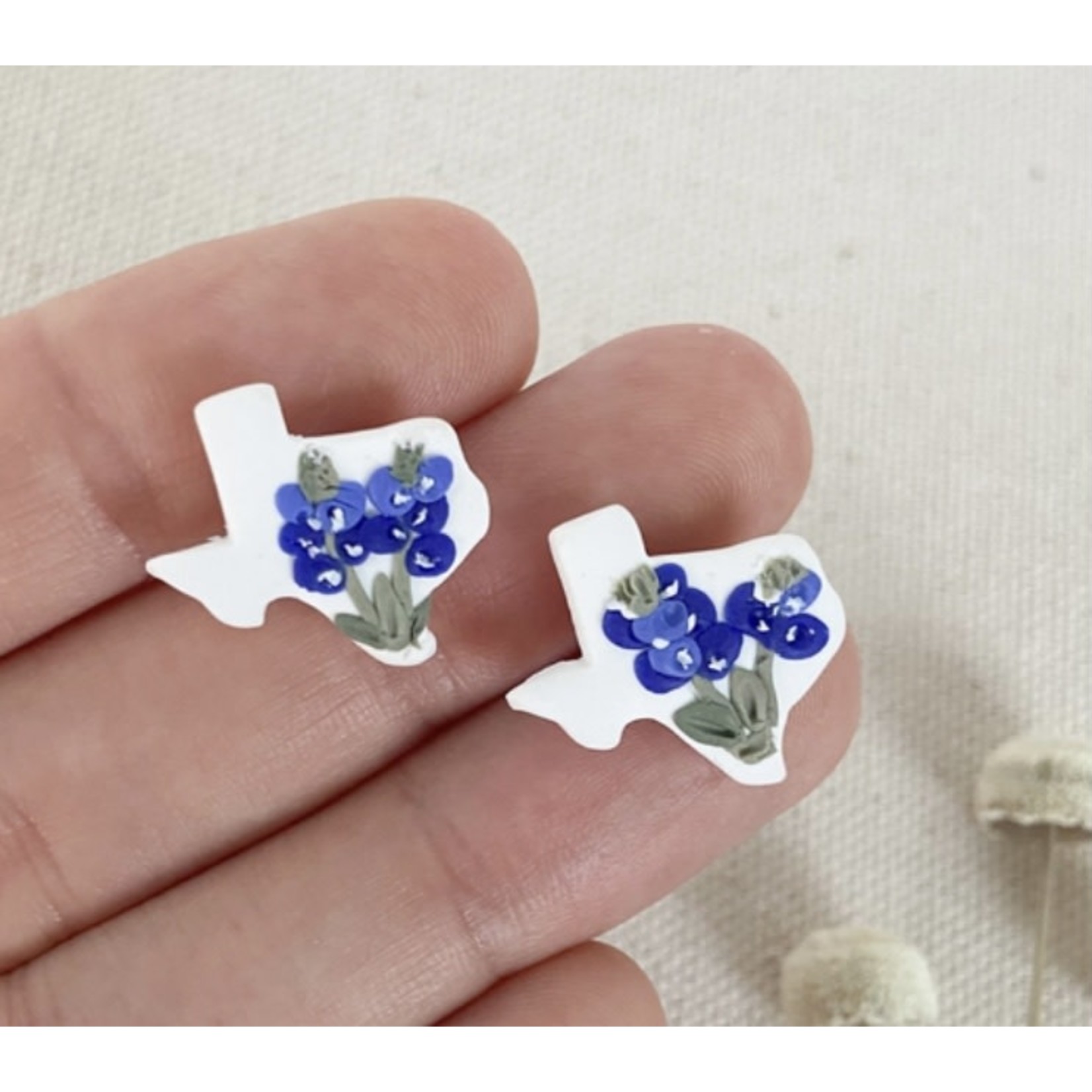 TX Bluebonnet Clay Studs