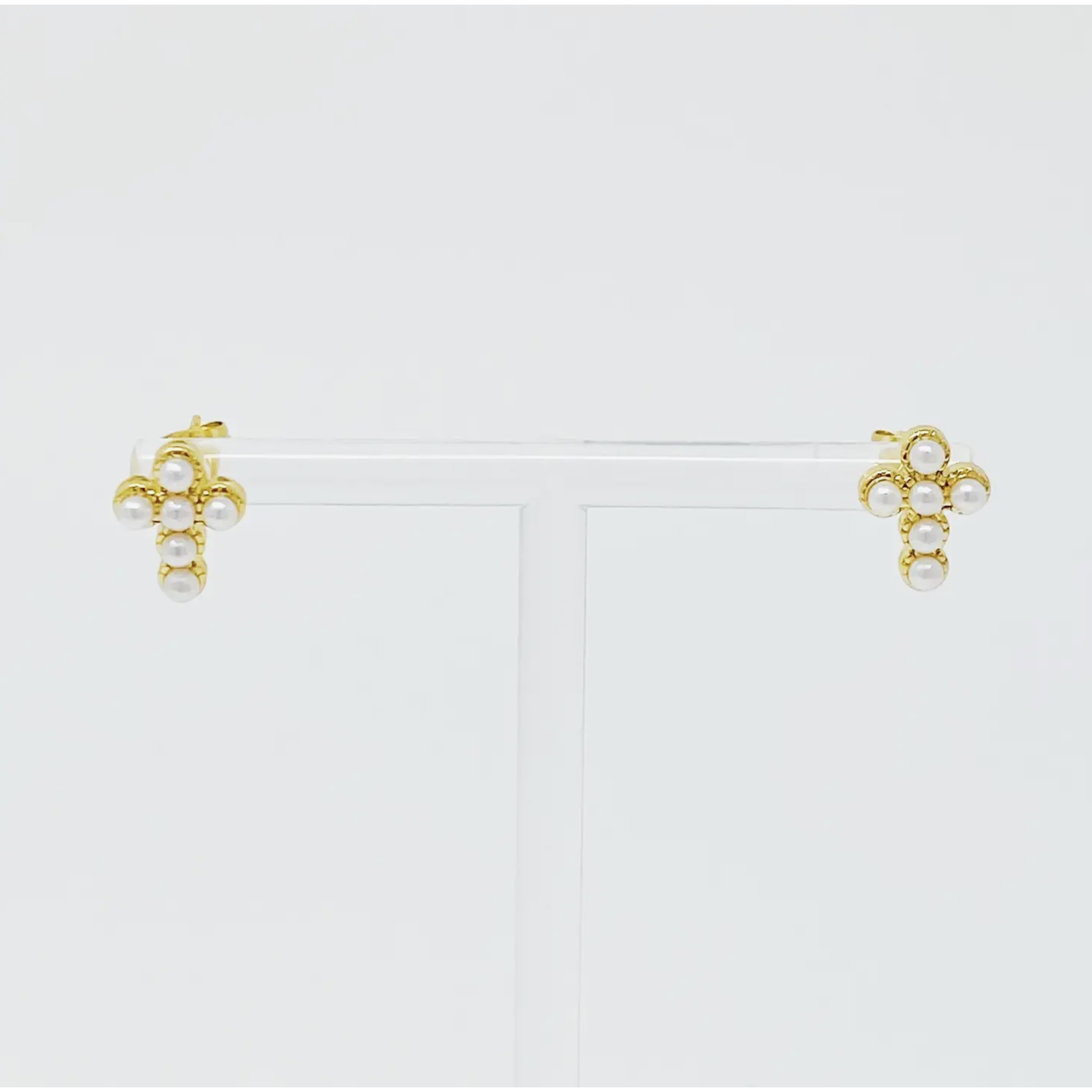 Pearl Cross Studs