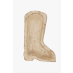 Boot Bowl-7 x 10 x 2 inches-Wood-Candle Pour Ready-Boot Antiqued White