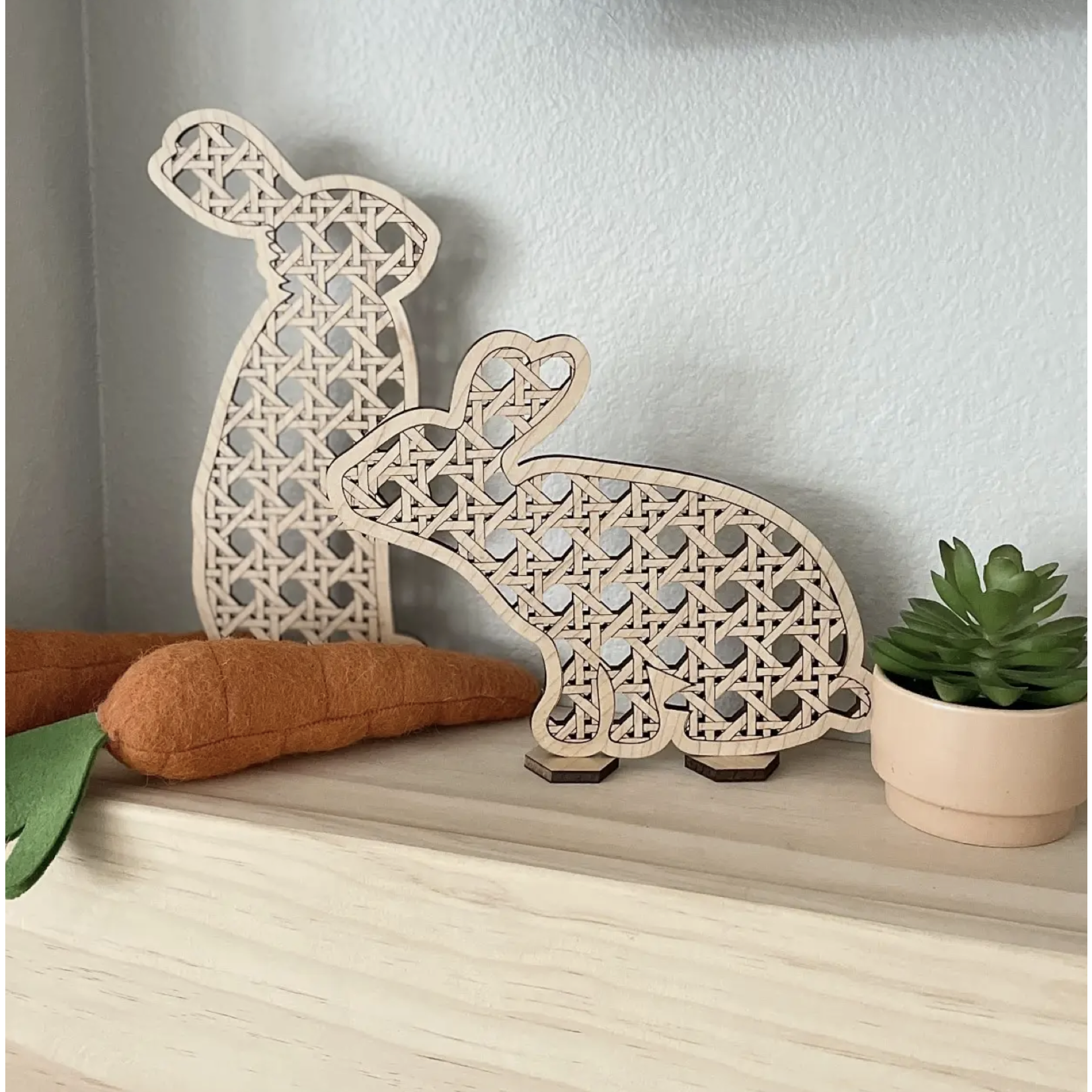 Rattan Easter Bunny Set