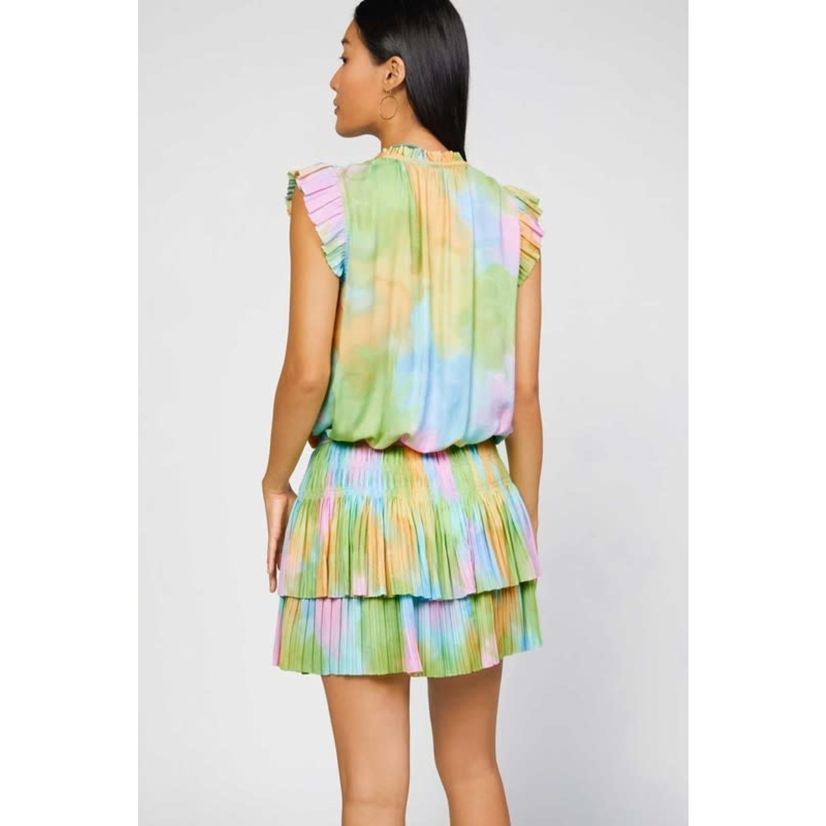 Mini Dress with Pleated Skirt Cotton Candy
