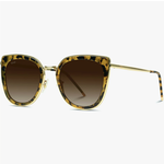 Shay Oversized Metal Frame Revo Cat Eye Sunglasses Blaze Brown Tortoise