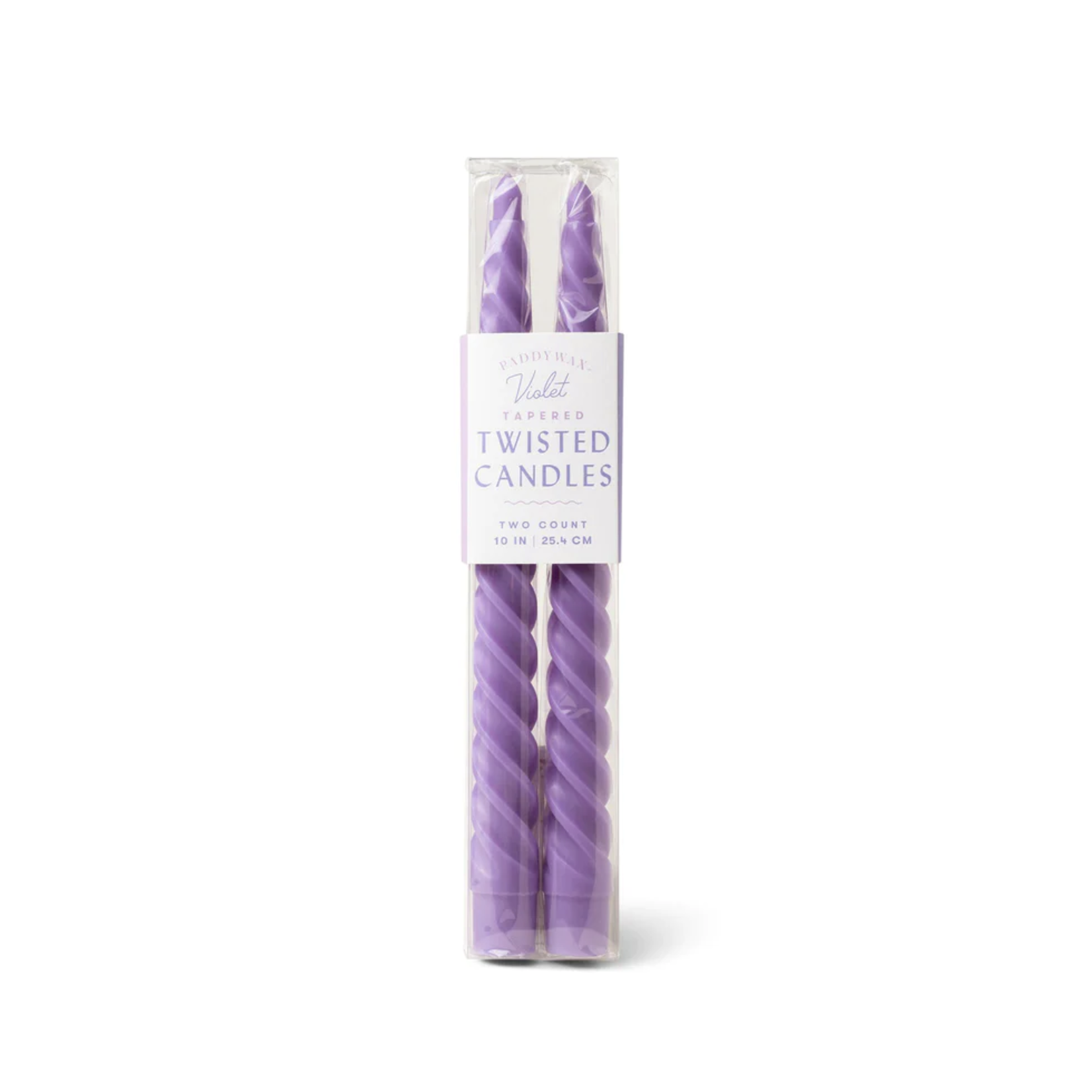 Twisted Taper 10" Tall Violet 2PK Candles