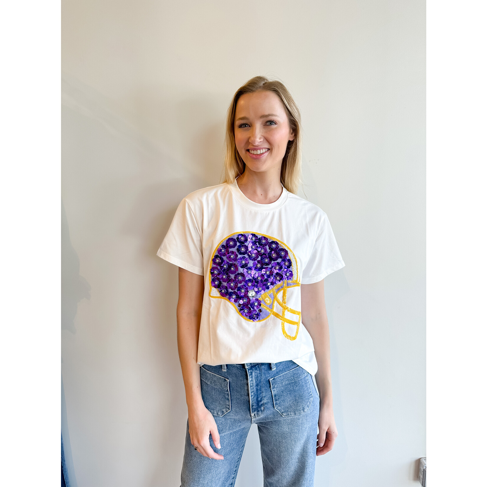 QUEEN Helmet Tee PURPLE/YELLOW