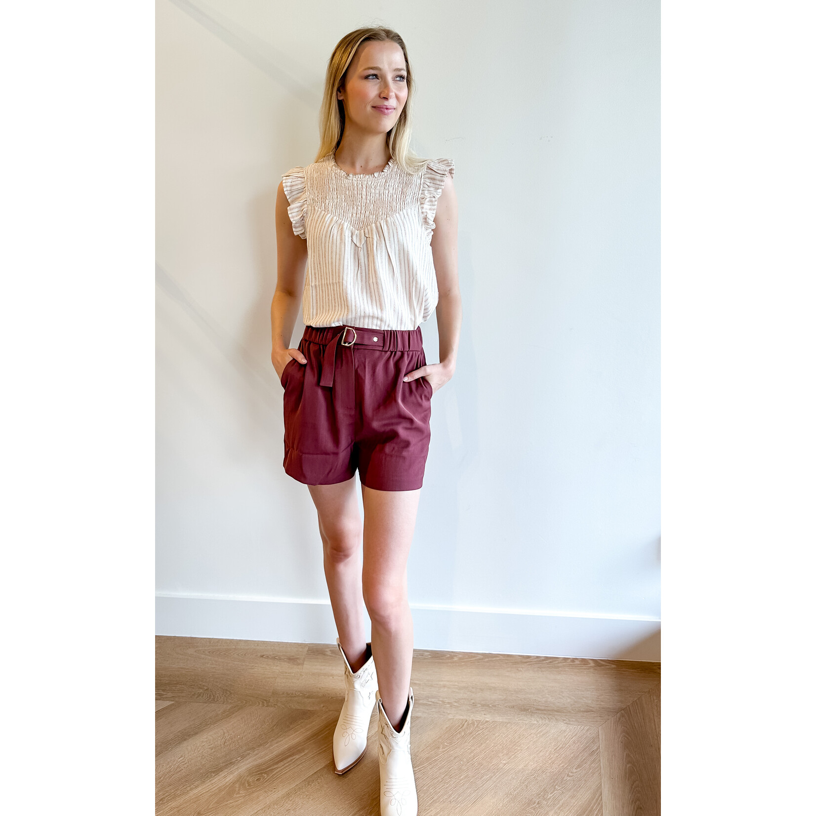 Monarch D ring belted shorts