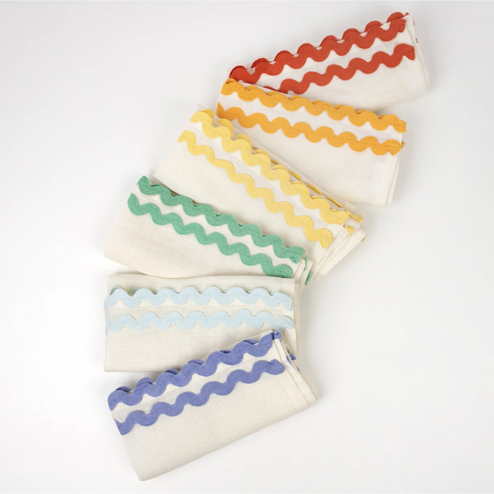 colorful ric rac fabric napkins