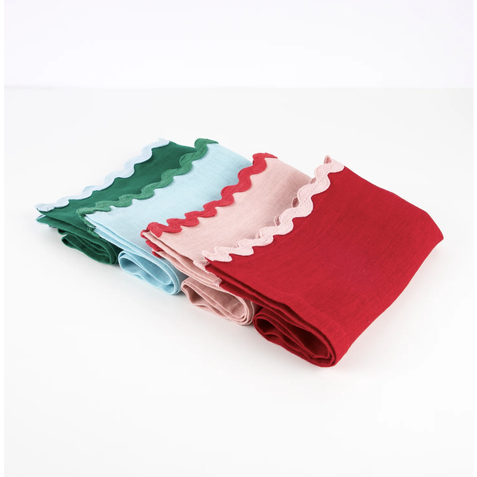 assorted ric rac fabric napkins