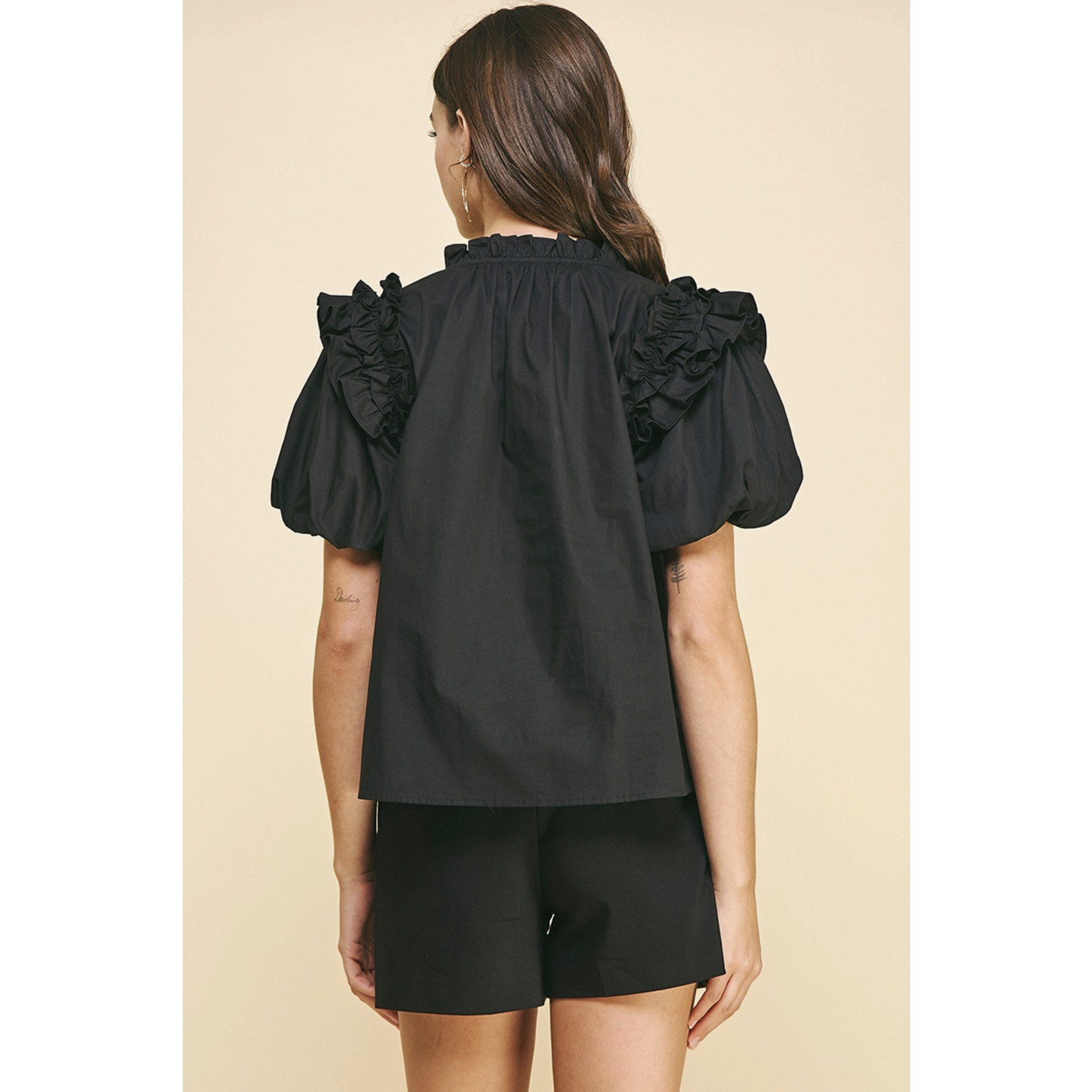 Bubble sleeve with ruffle top