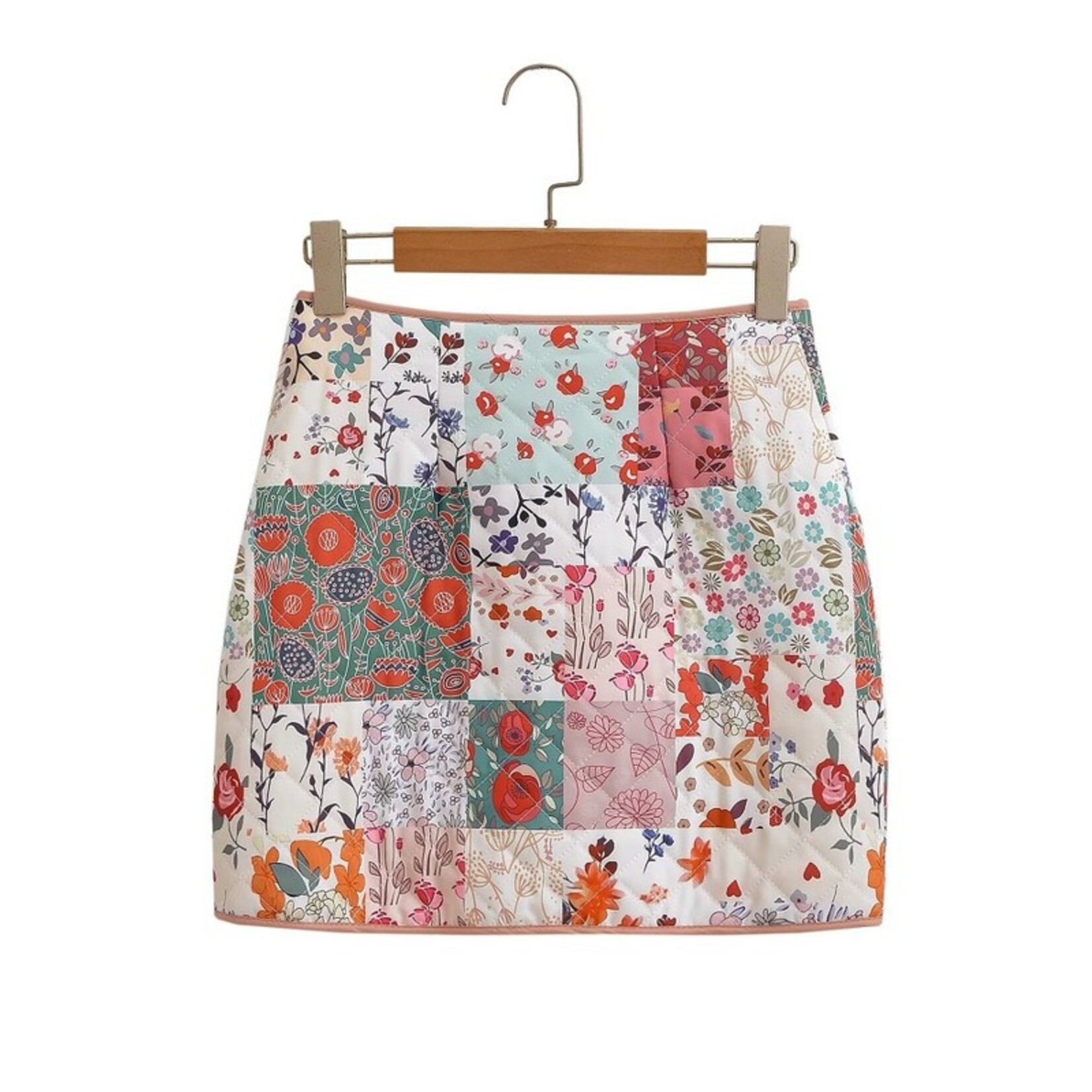 Patchwork quilted skirt