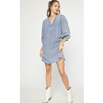 Washed denim dress