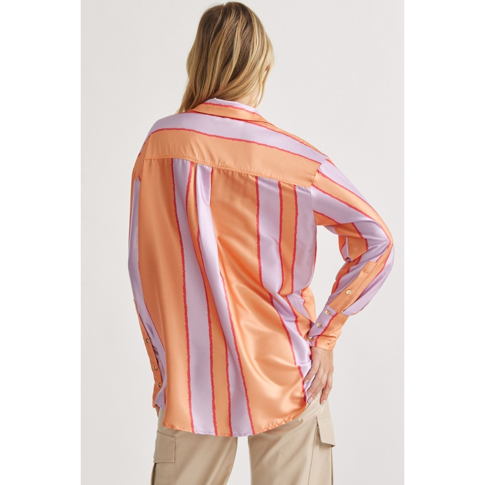 Peach stripe button down