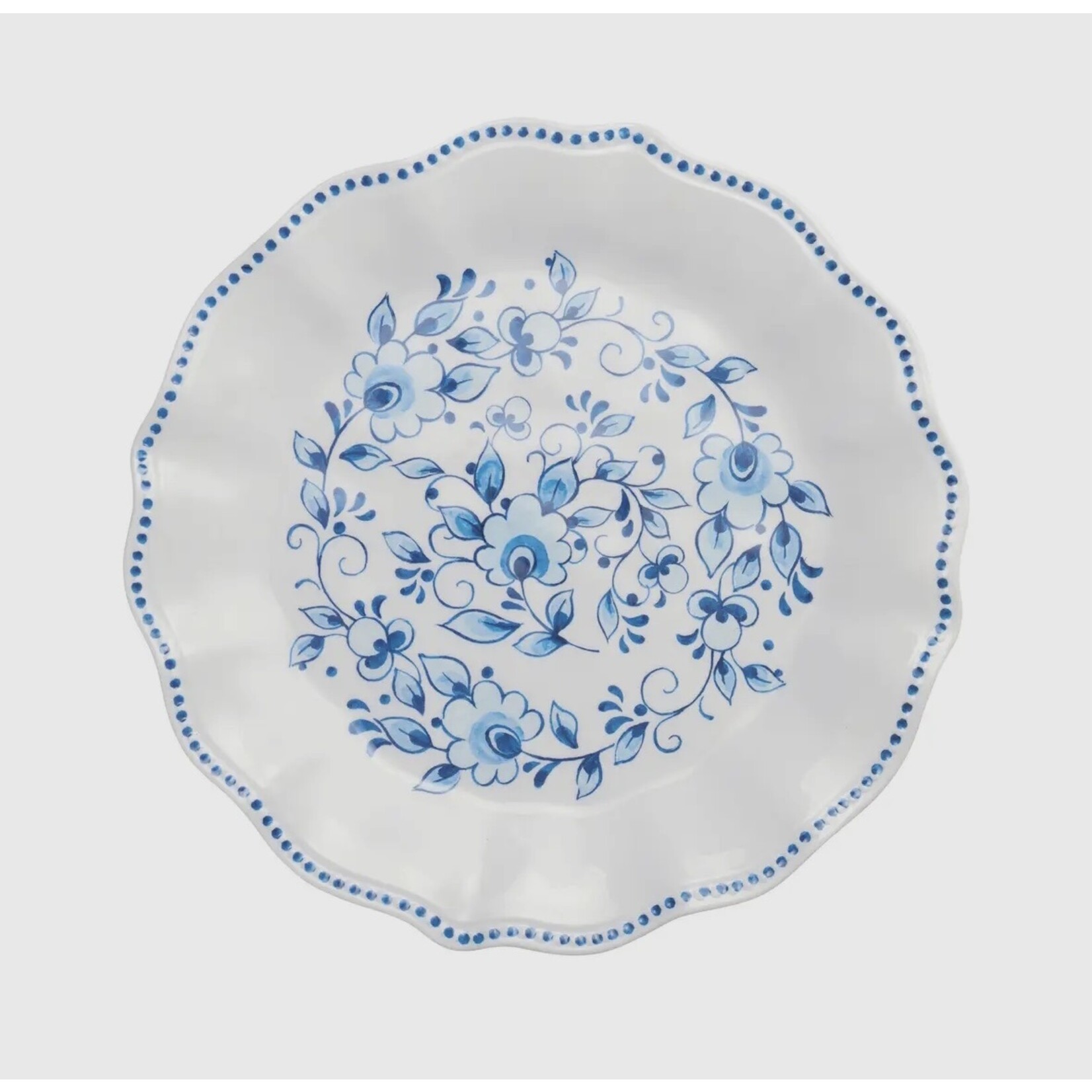 Blue white floral salad plate 8.5"
