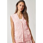 Button pink heart vest