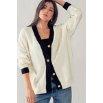 Contrast blk wht cardigan