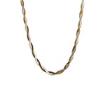 Gold plated Stainless steel cross snake chain necklace