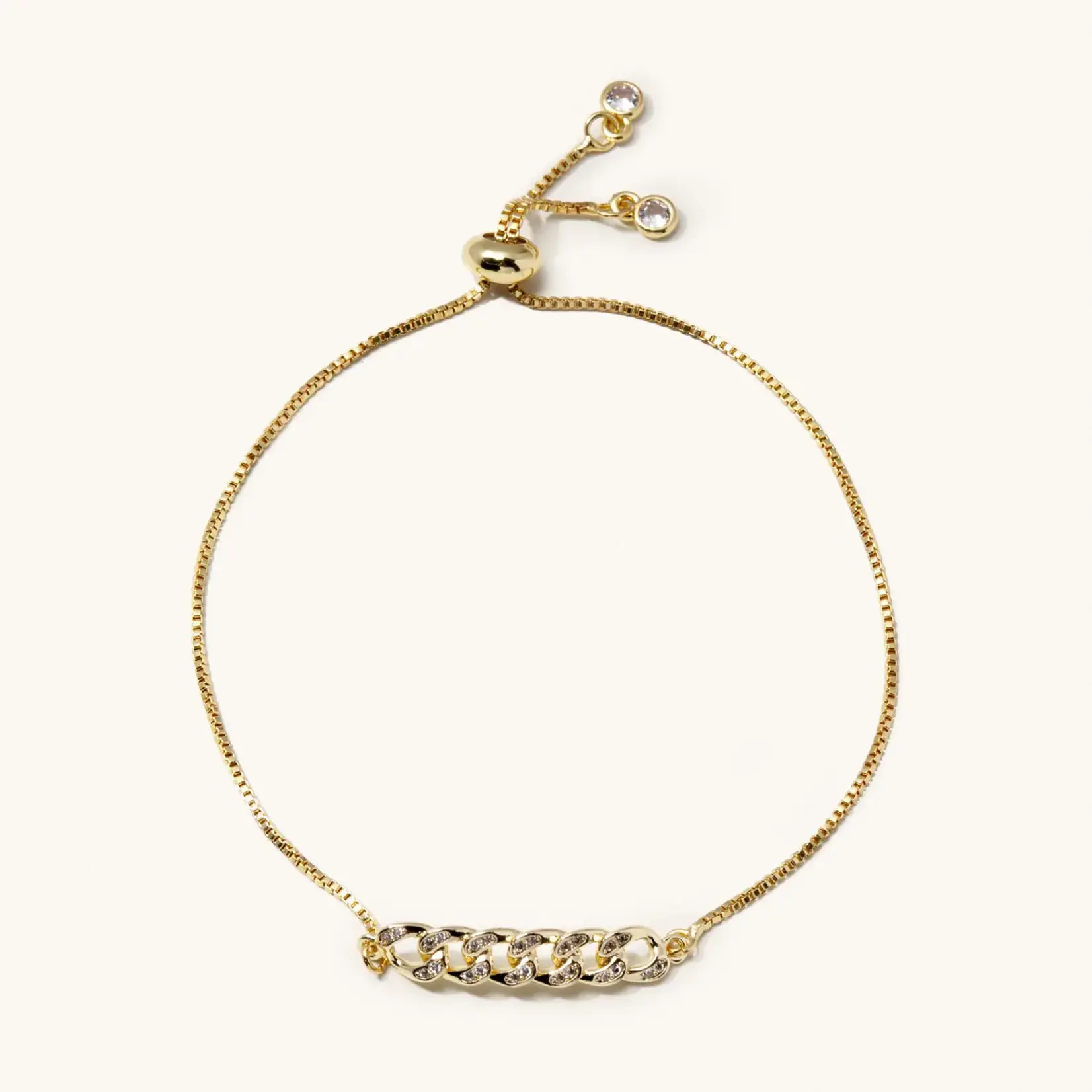 Slider bracelet pave braided bar