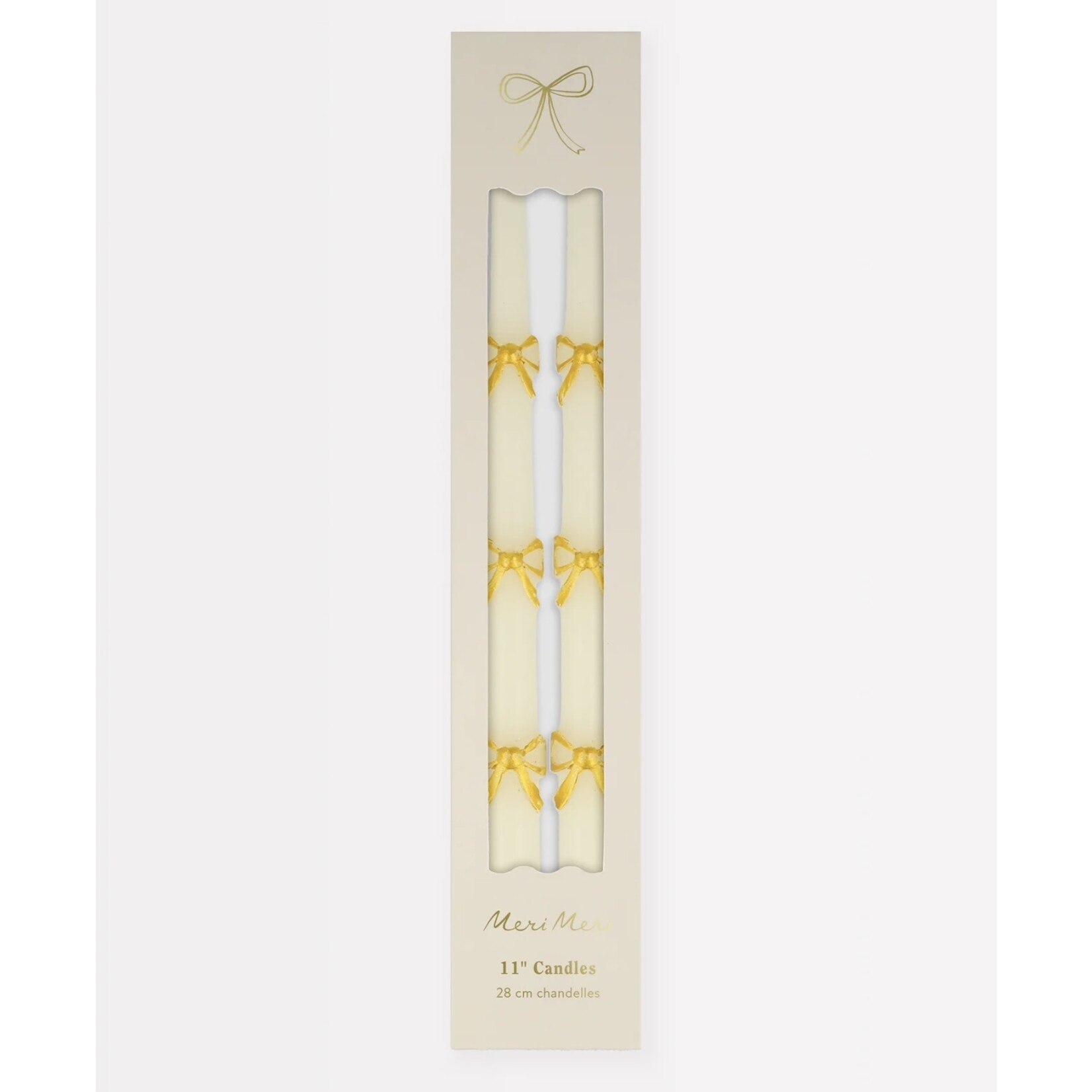 Gold bow taper candles