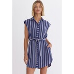 Navy Button Down Shirt Dress