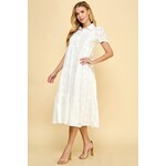 Eyelet Midi Dress White