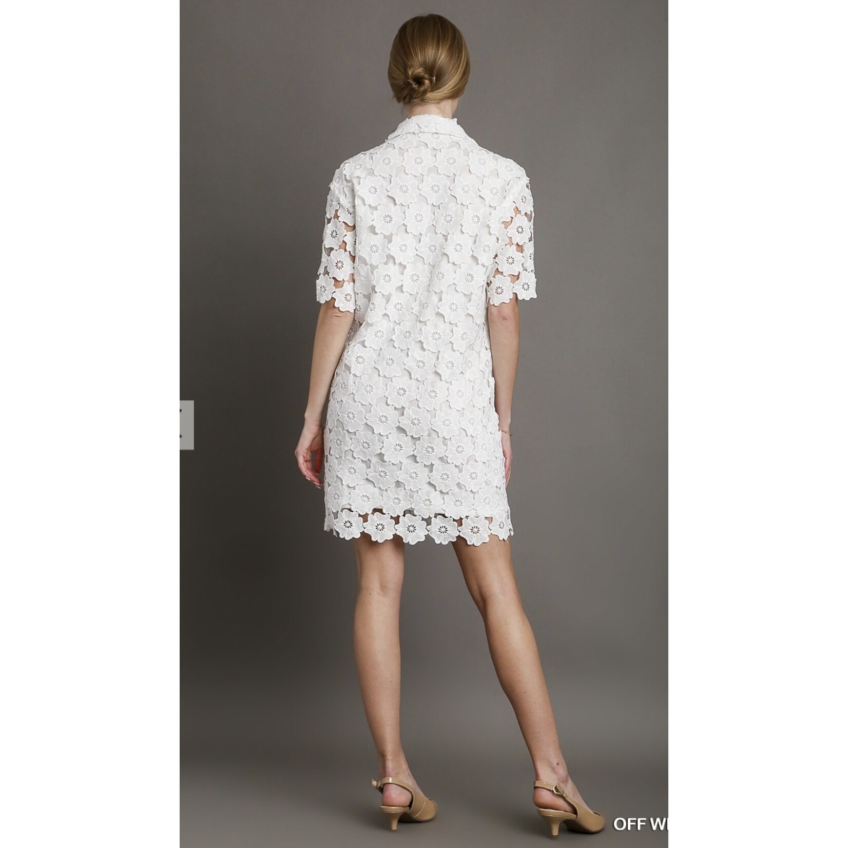Foral Lace Button Down Dress
