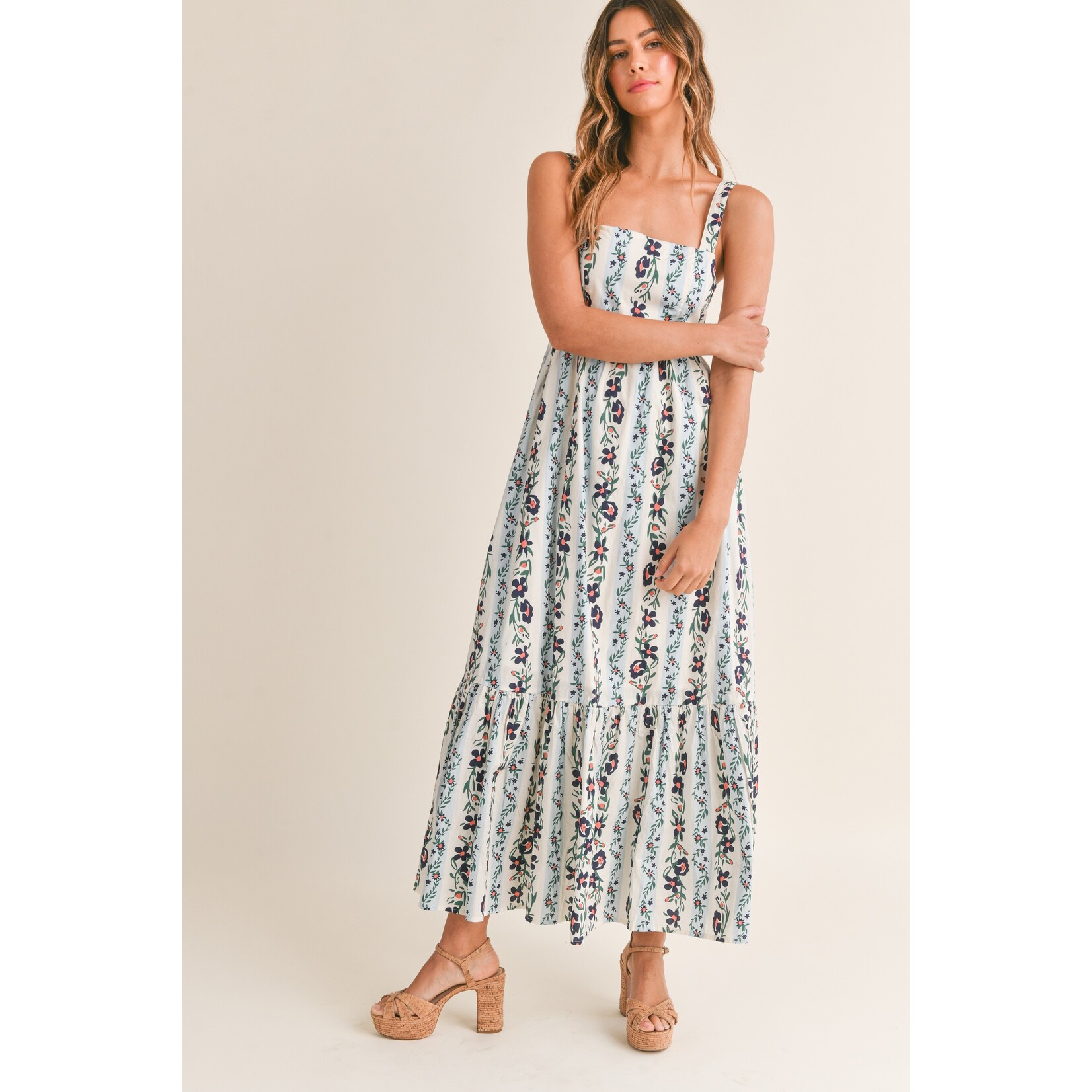 Tiered  Floral Print Maxi