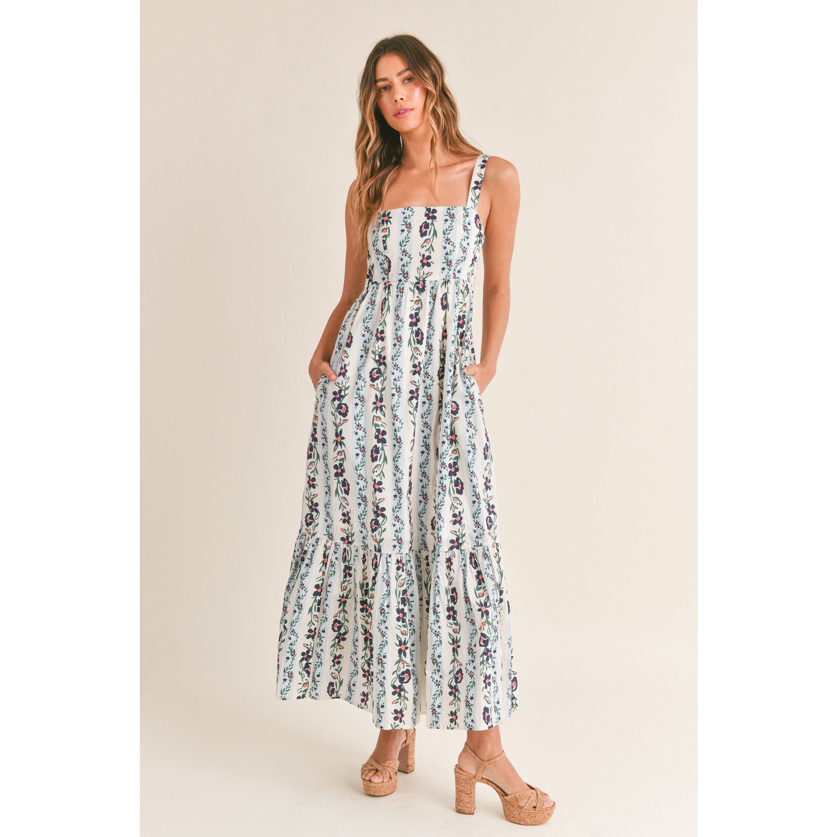 Tiered  Floral Print Maxi