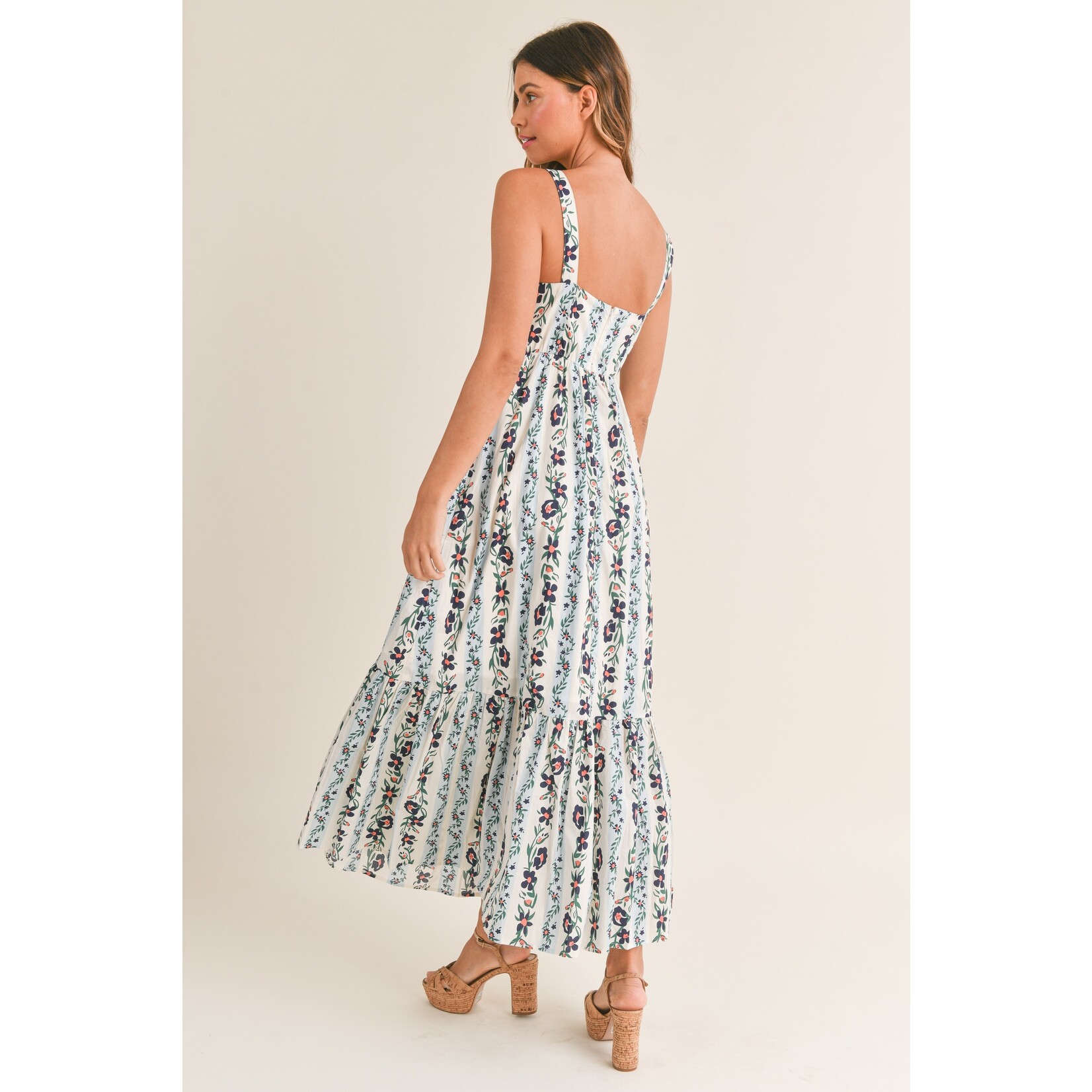 Tiered  Floral Print Maxi