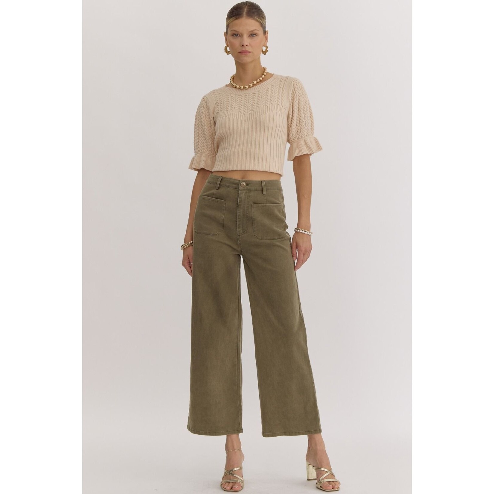 Olive Wide Leg Denim