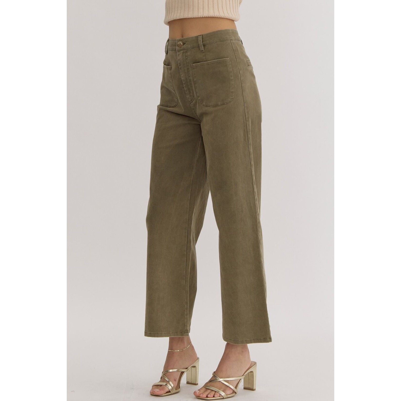 Olive Wide Leg Denim