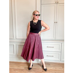 Pleated Faux Leather Skirt
