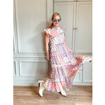 Floral Print Tire Maxi Dress