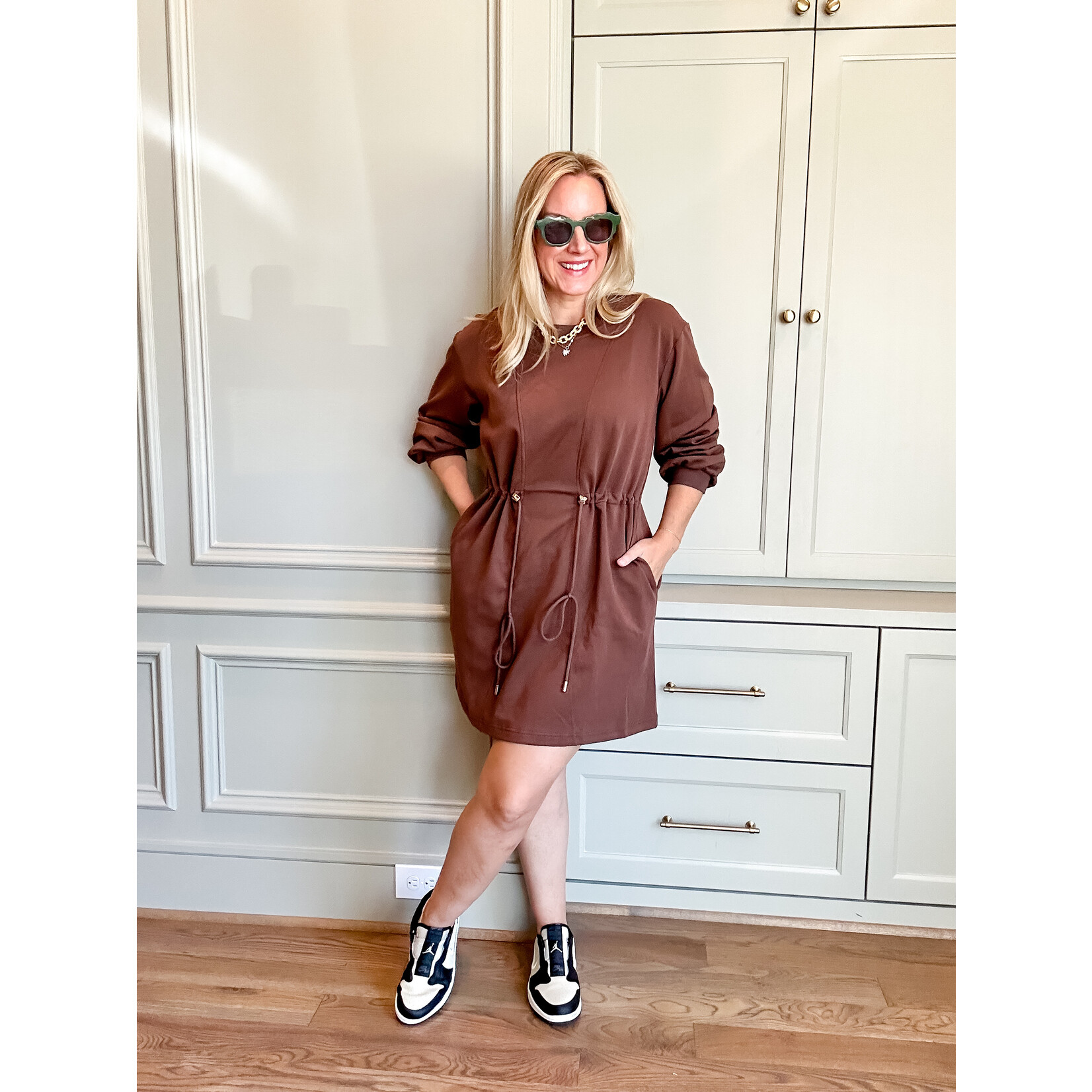 Drawstring Knit Dress