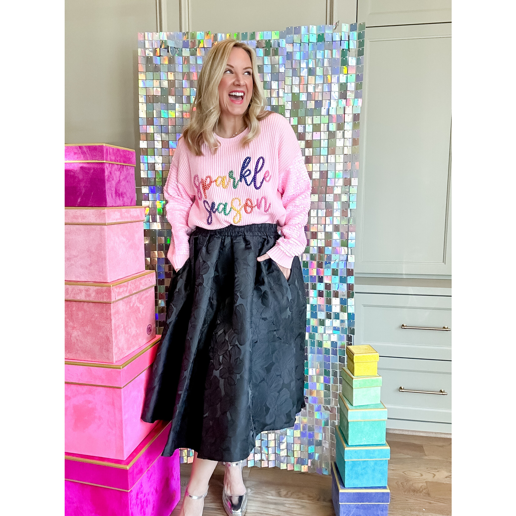 Pink Sparkle Season Sweater