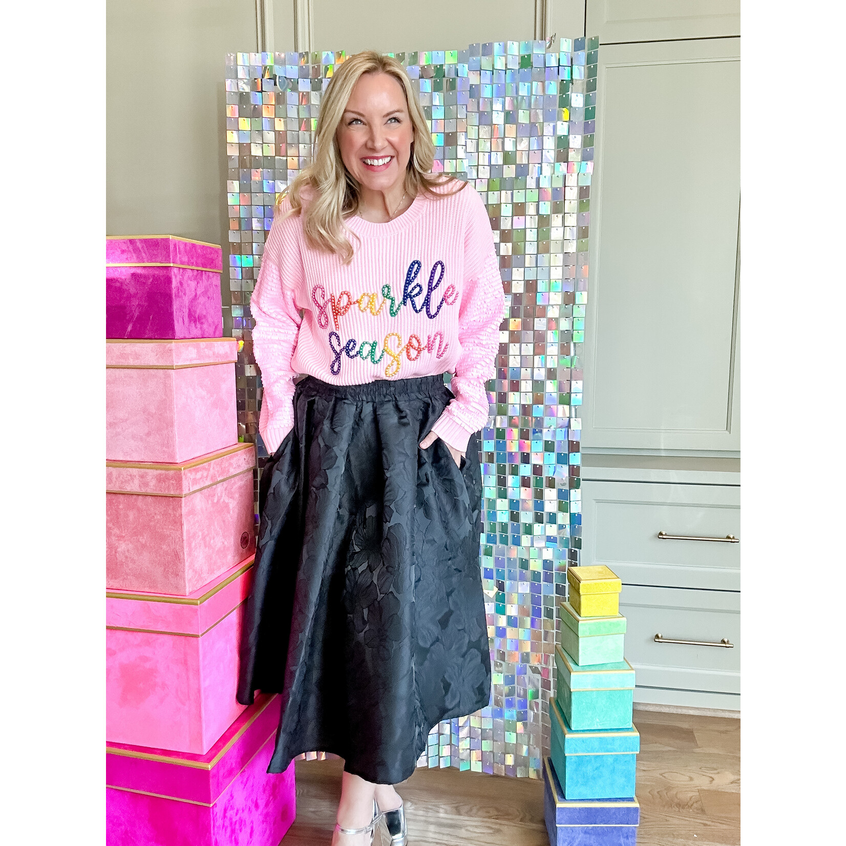 Pink Sparkle Season Sweater