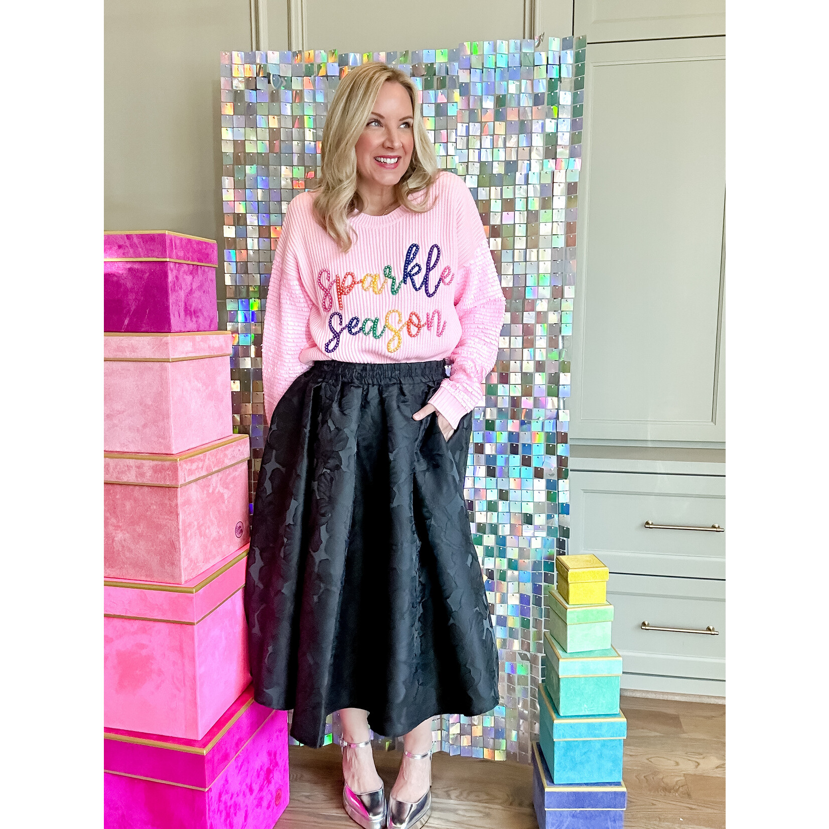 Pink Sparkle Season Sweater