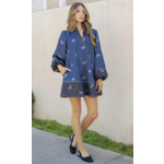 Floral Embroidery Denim Dress