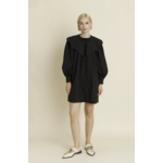 Scallop Collar Mini Dress Blk