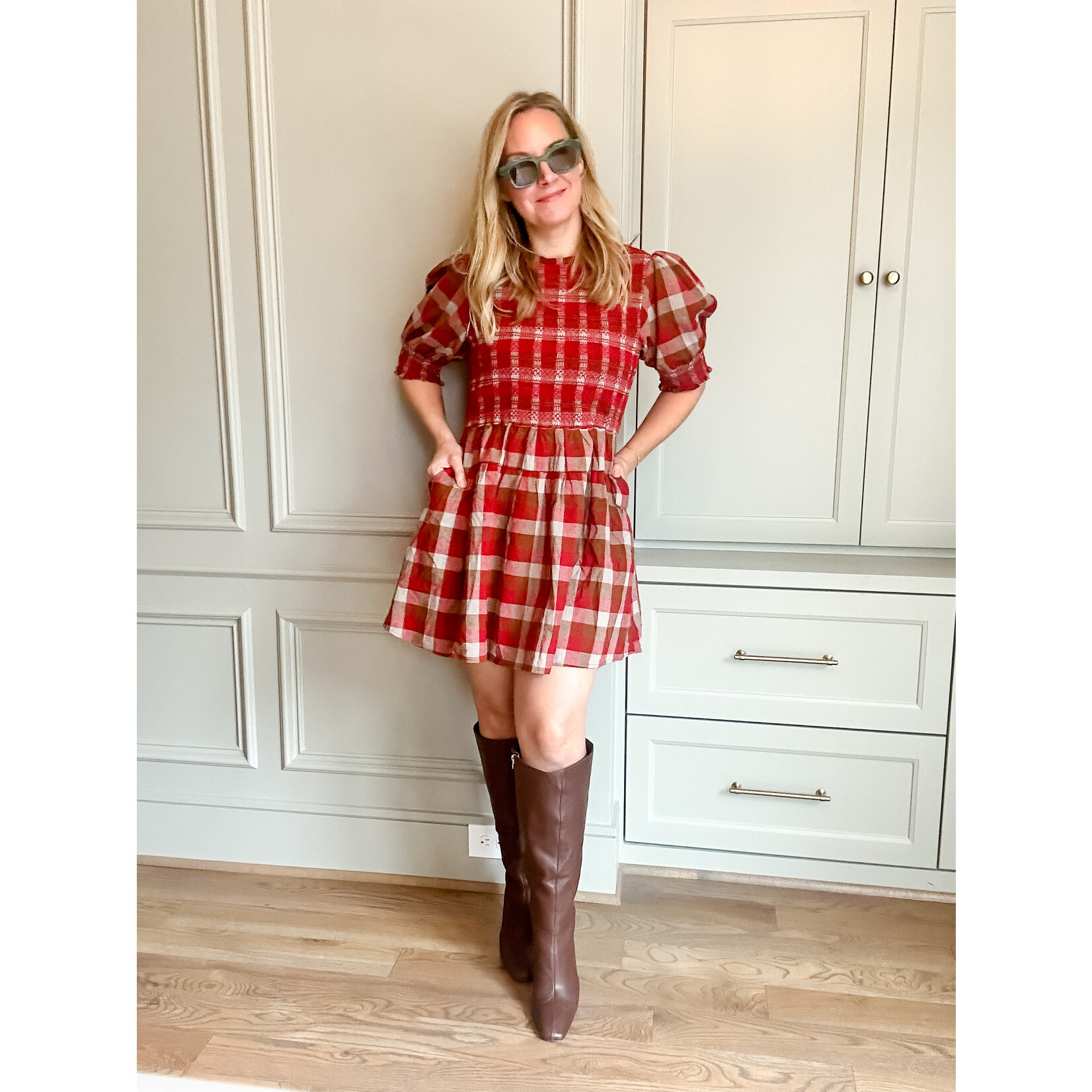 Smocked Plaid Mini