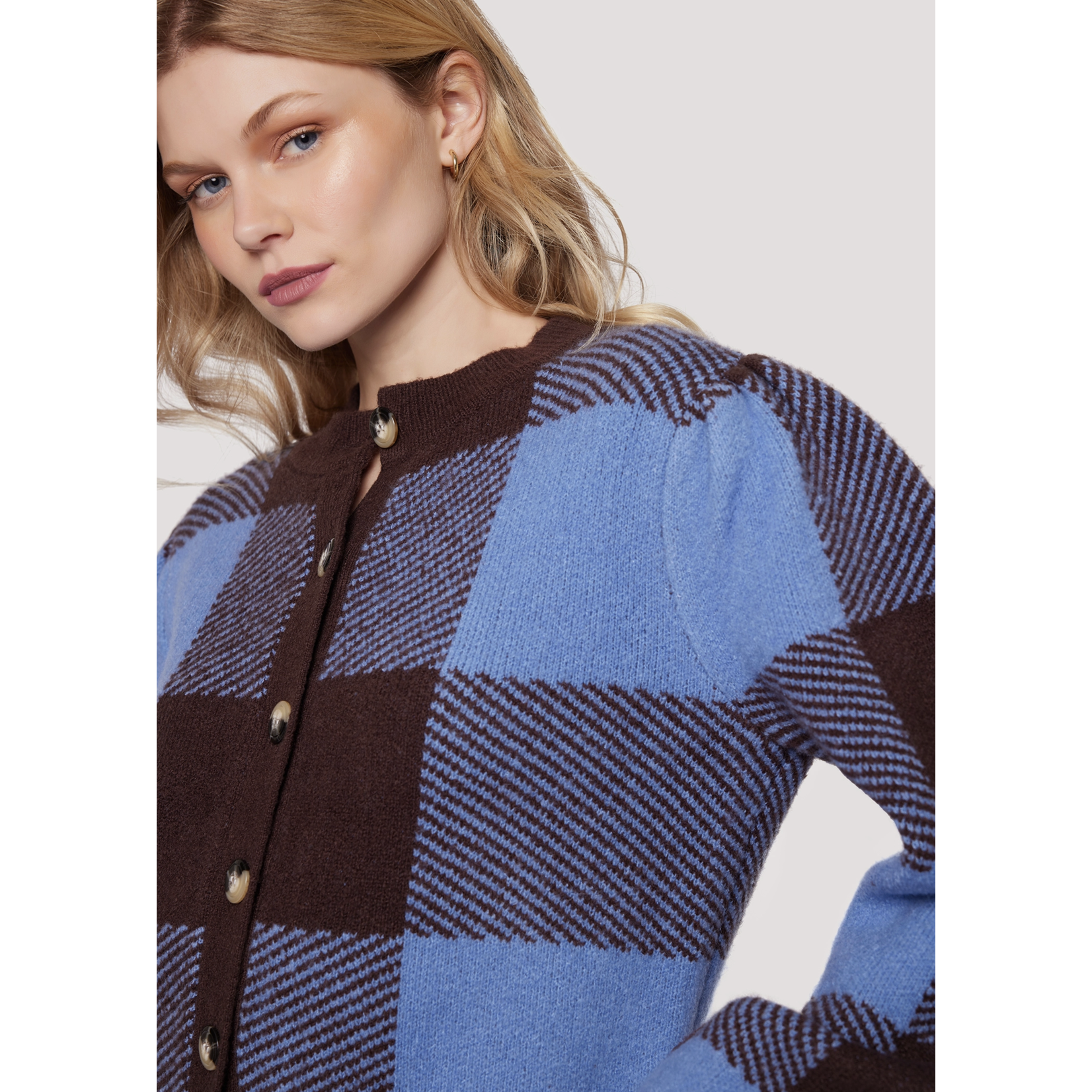 Chocolate Checkered Cardi