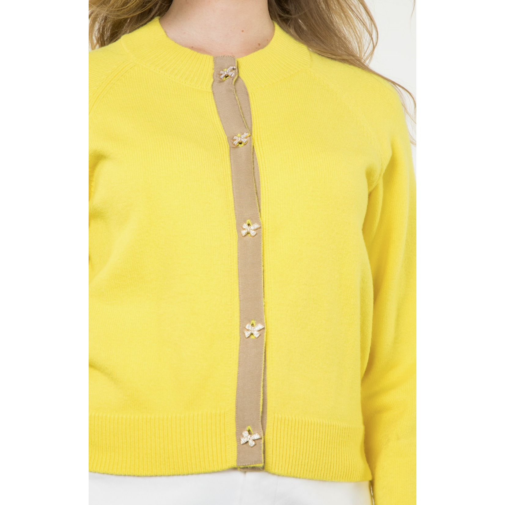 Bow Button Knit Cardigan