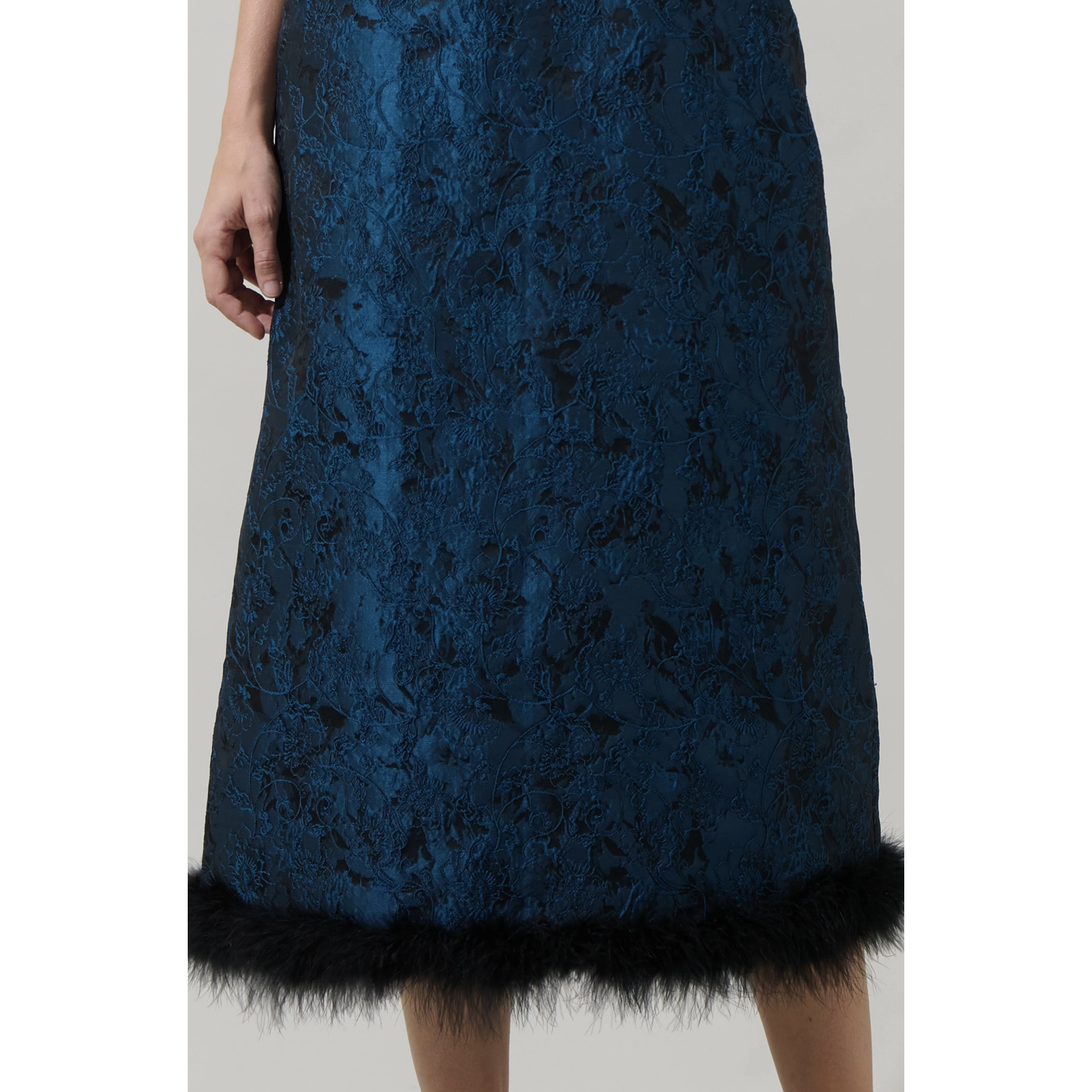 Jacquard Feather Midi Dress