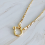Luxe Pendant Box Chain Necklace Gld