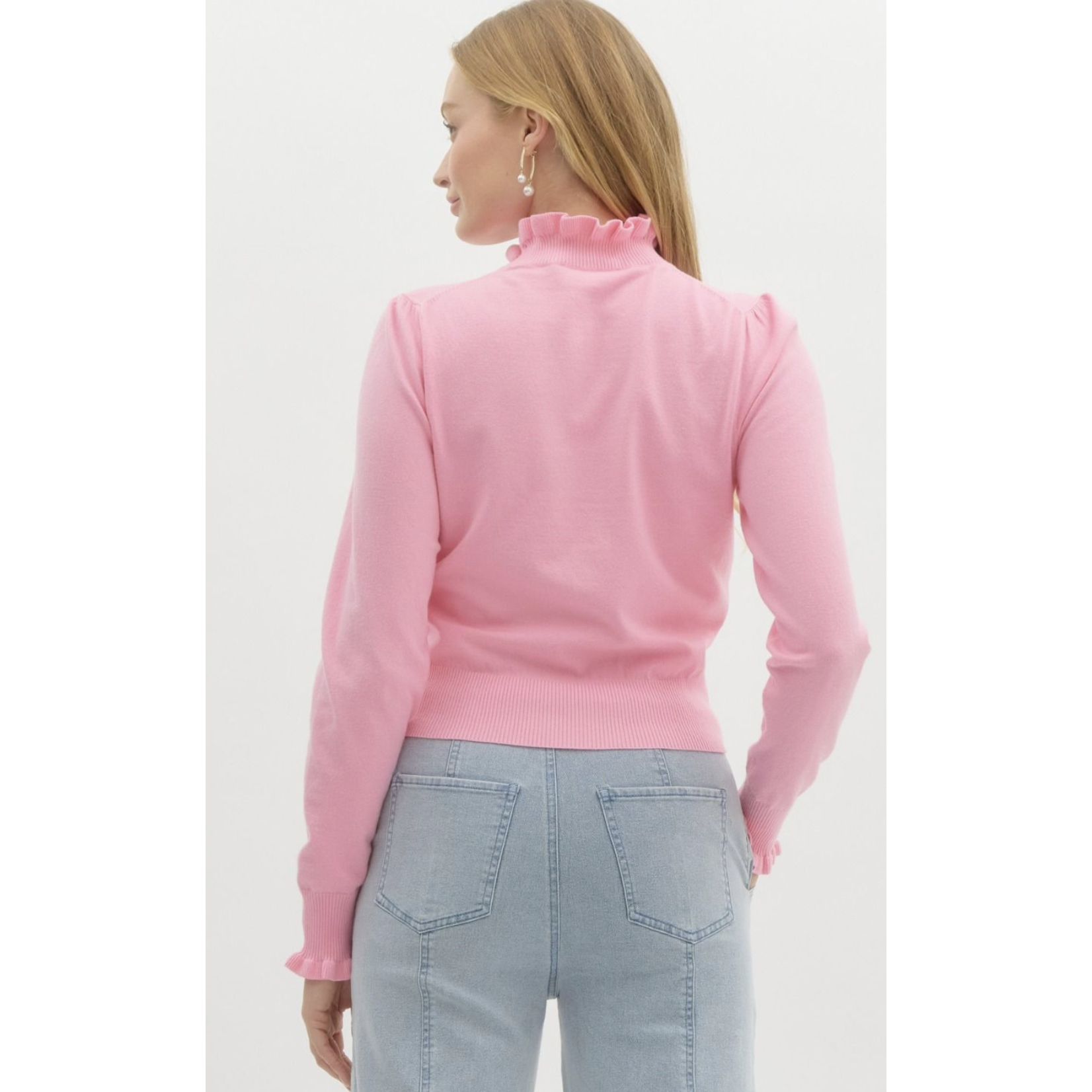 Frilly Mock Neck Knit
