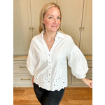 Eyelet Embroidered Button Blouse