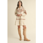 Carrie Embroidered Button Down Dress