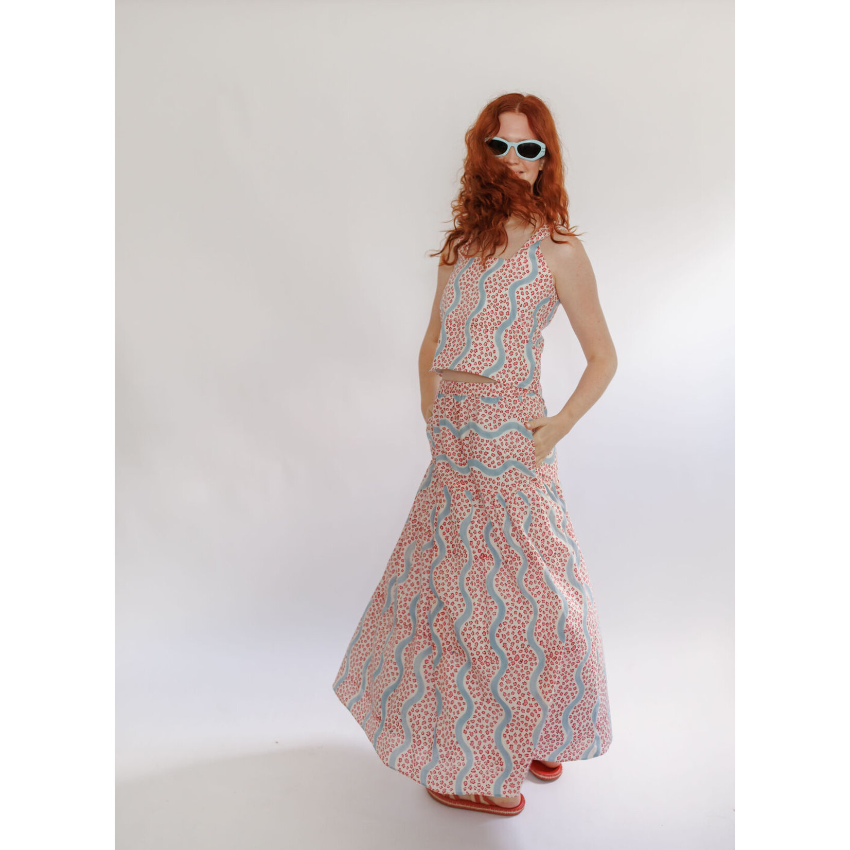 Lou Block Print Skirt