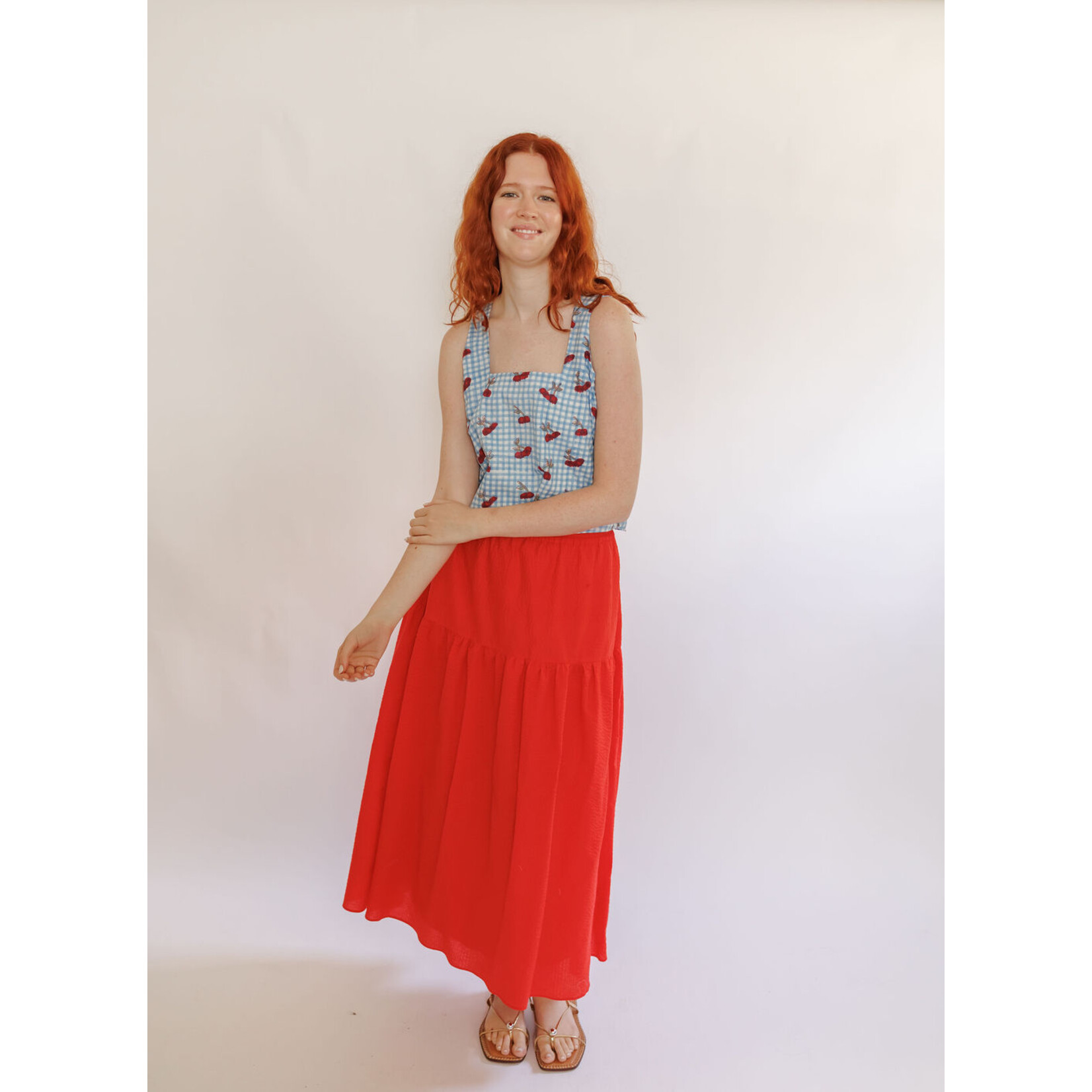 Lou Cherry Red Skirt