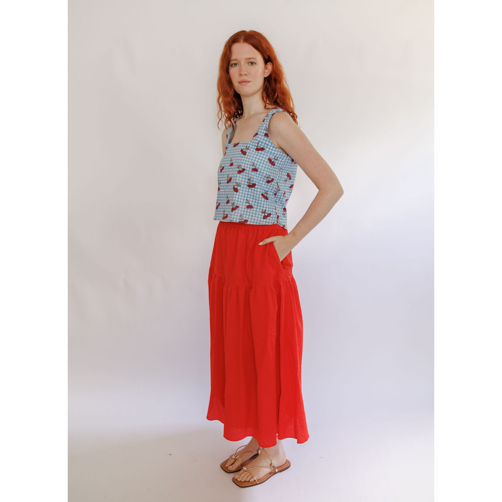 Lou Cherry Red Skirt
